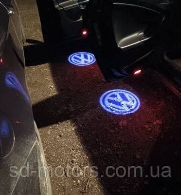 Проектор підсвічування логотипу для дверей Volkswagen Tiguan Синій Логотип VW ,Підсвічування у двері з логотипом 2121440154 фото